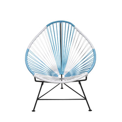 Acapulco Chair, Argentina Blue+White/White Frame