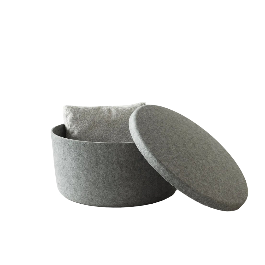 Hide Storage Pouf Large, Grey