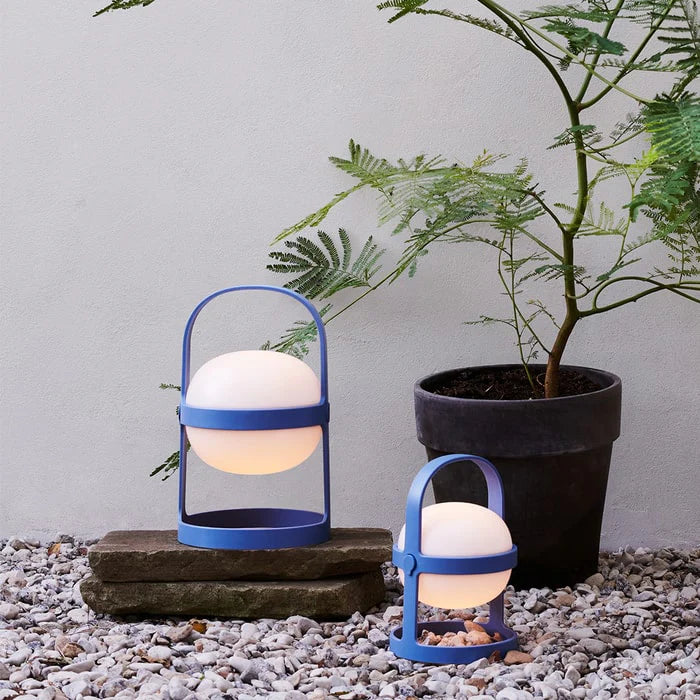 Soft Spot Solar Circular Lamp, H 7.3" Sky Blue