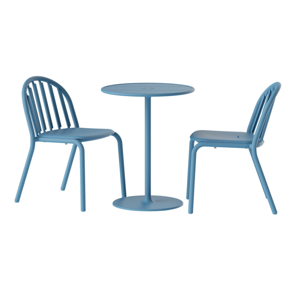 Fred's Bistro Table Set, Wave Blue. Incl 2 chairs.