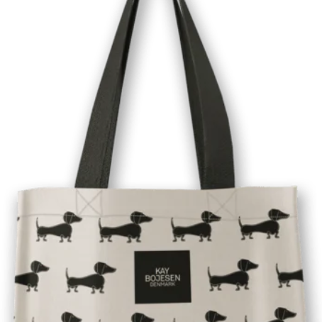 Kay Bojesen Dog Tote Bag, Black/White