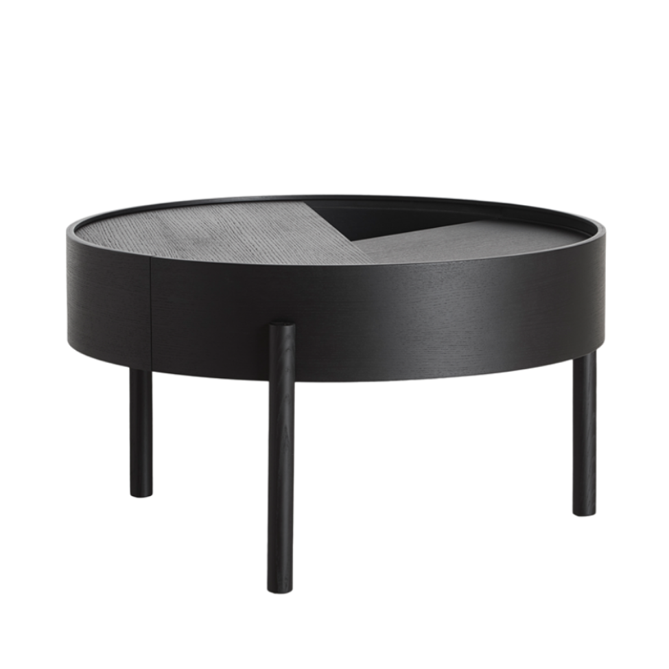 Arc Coffee Table, 66cm, Black Painted Ash