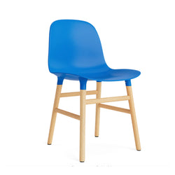 Form Chair, Bright Blue, Oak Legs