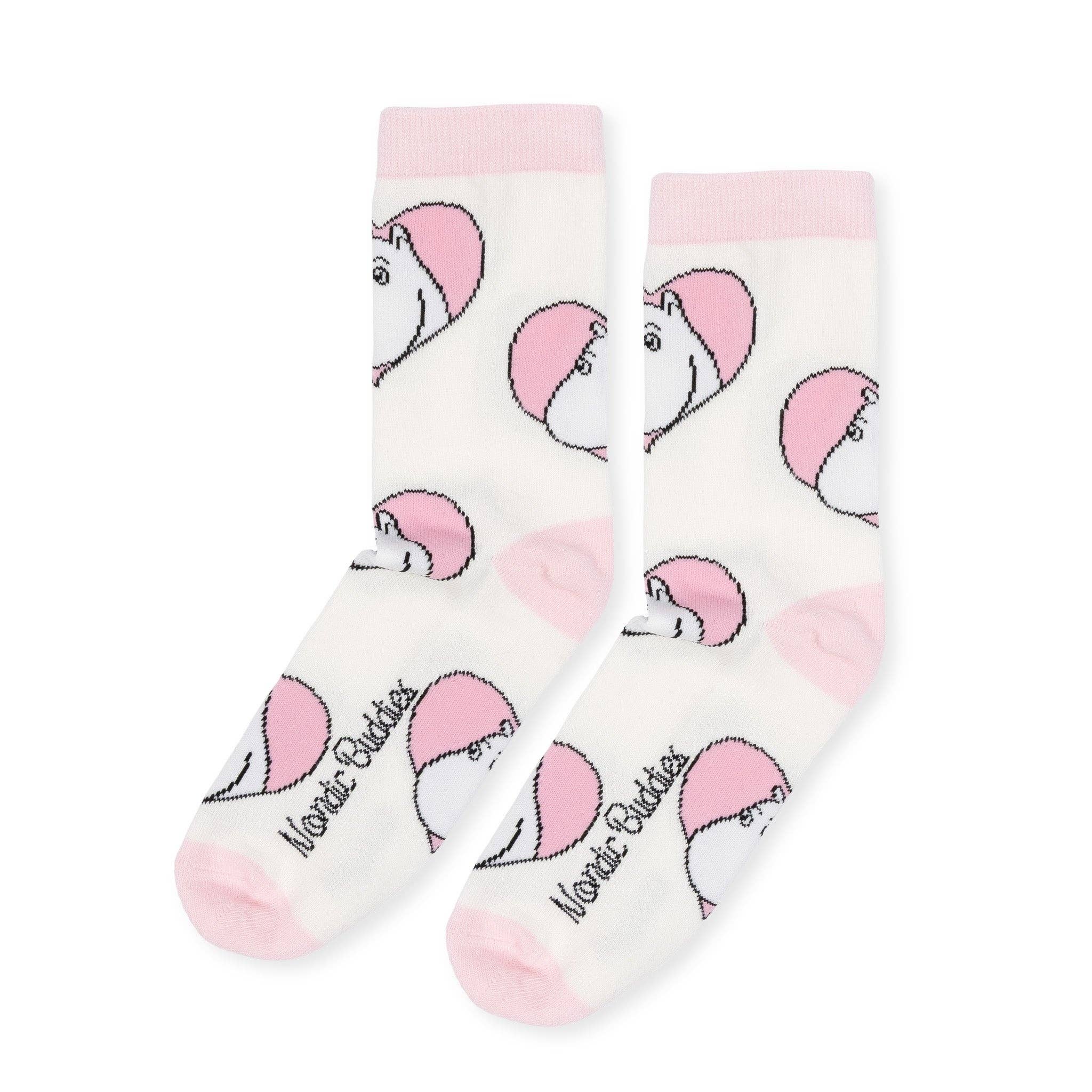 Moomintroll Love Women's Socks: 36-42, pink and white