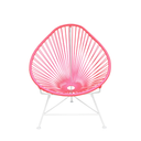 Acapulco Chair, Coral Pink Cord / White Frame