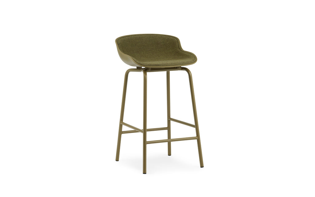 Hyg Barstool 65cm, Front Upholstery Steel/Olive
