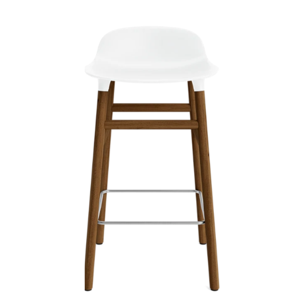 Form Stool 65cm White/Walnut