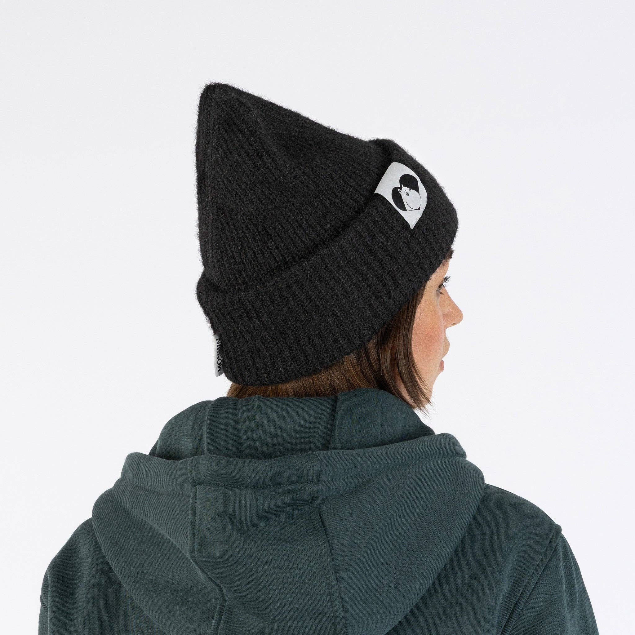 Moomintroll Fluffy Chunky Beanie, Black