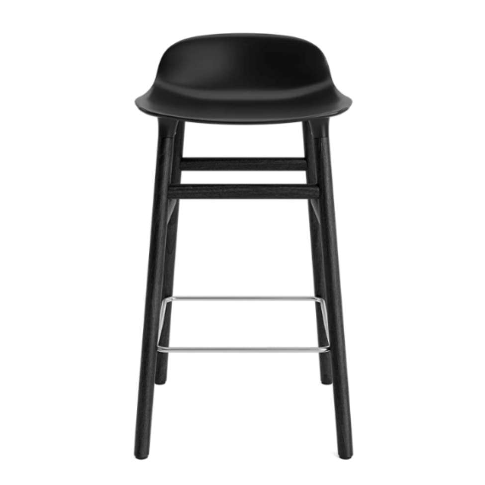Form Stool 65cm Black/Black wood legs
