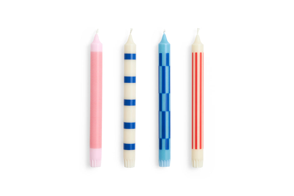 HAY Pattern Candle Set, Pink Red and Blue