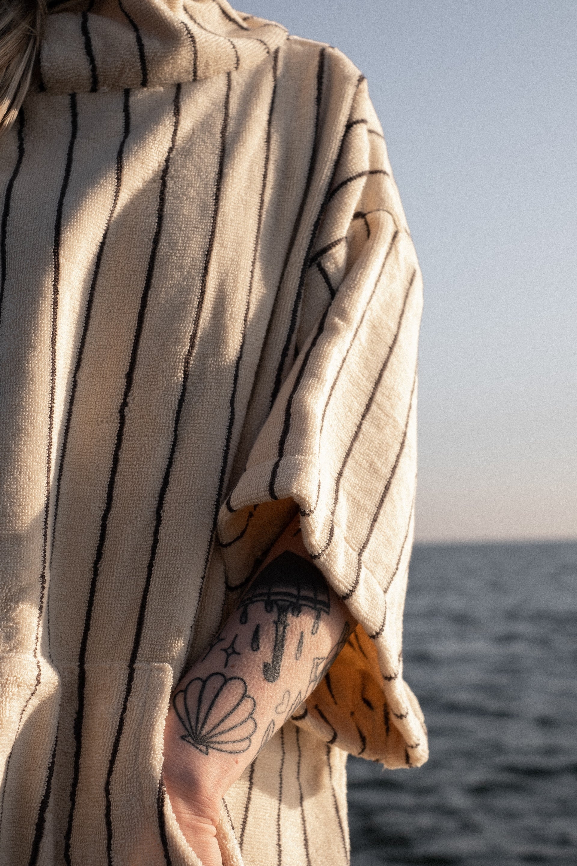 Naram Poncho, Creme/Ink