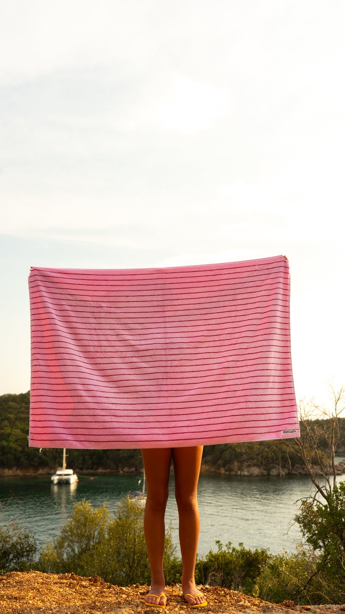 Naram Bathsheet, Baby Pink/Ski Patrol red