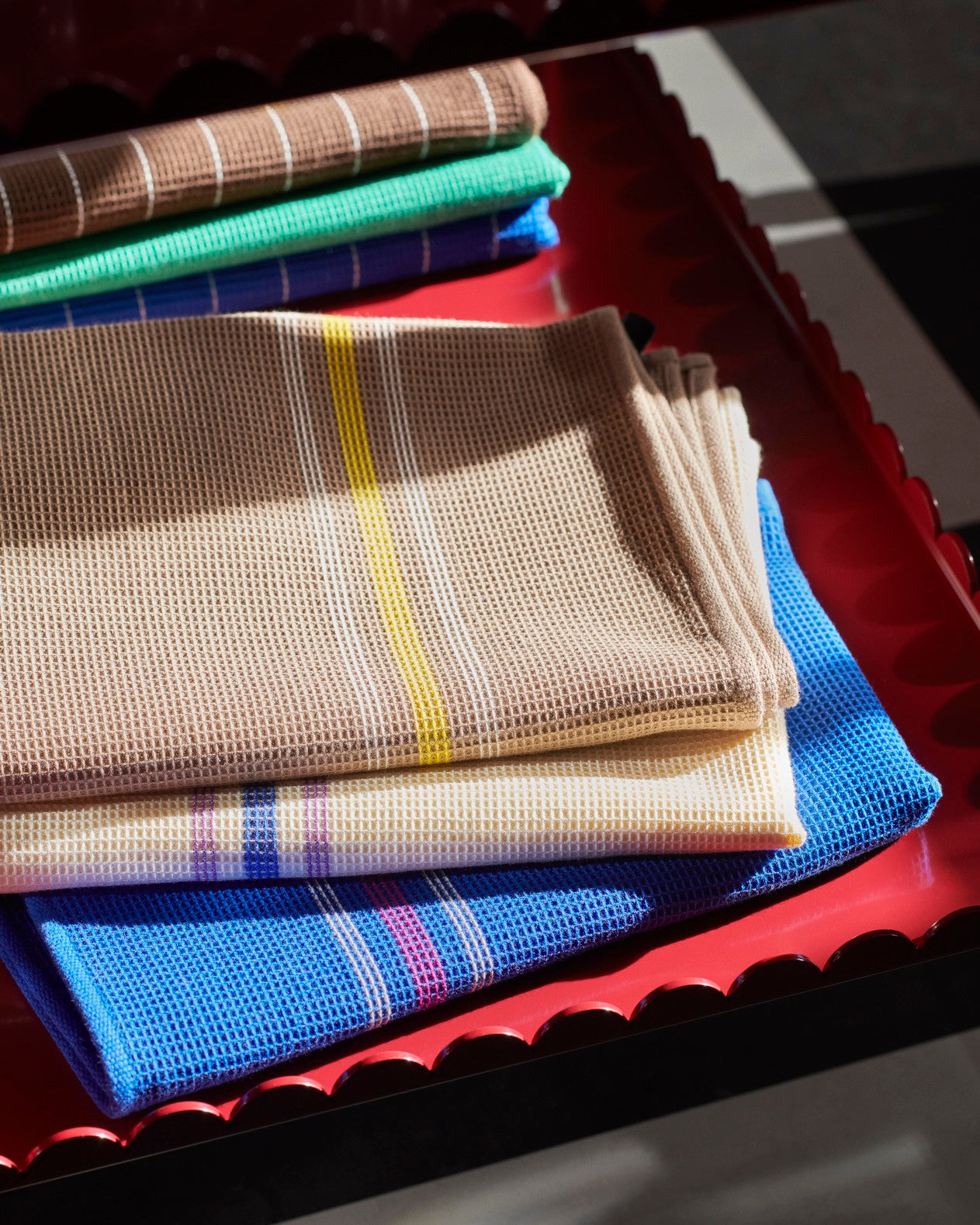 Canteen Tea Towel, Cream and Blue