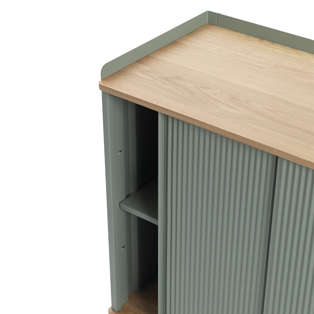 Enfold Sideboard, Tall, Oak/Dusty Green