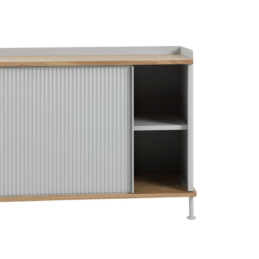 Enfold Sideboard Low Long, Oiled Oak/Grey, 73" x 17.7" x 18.9"