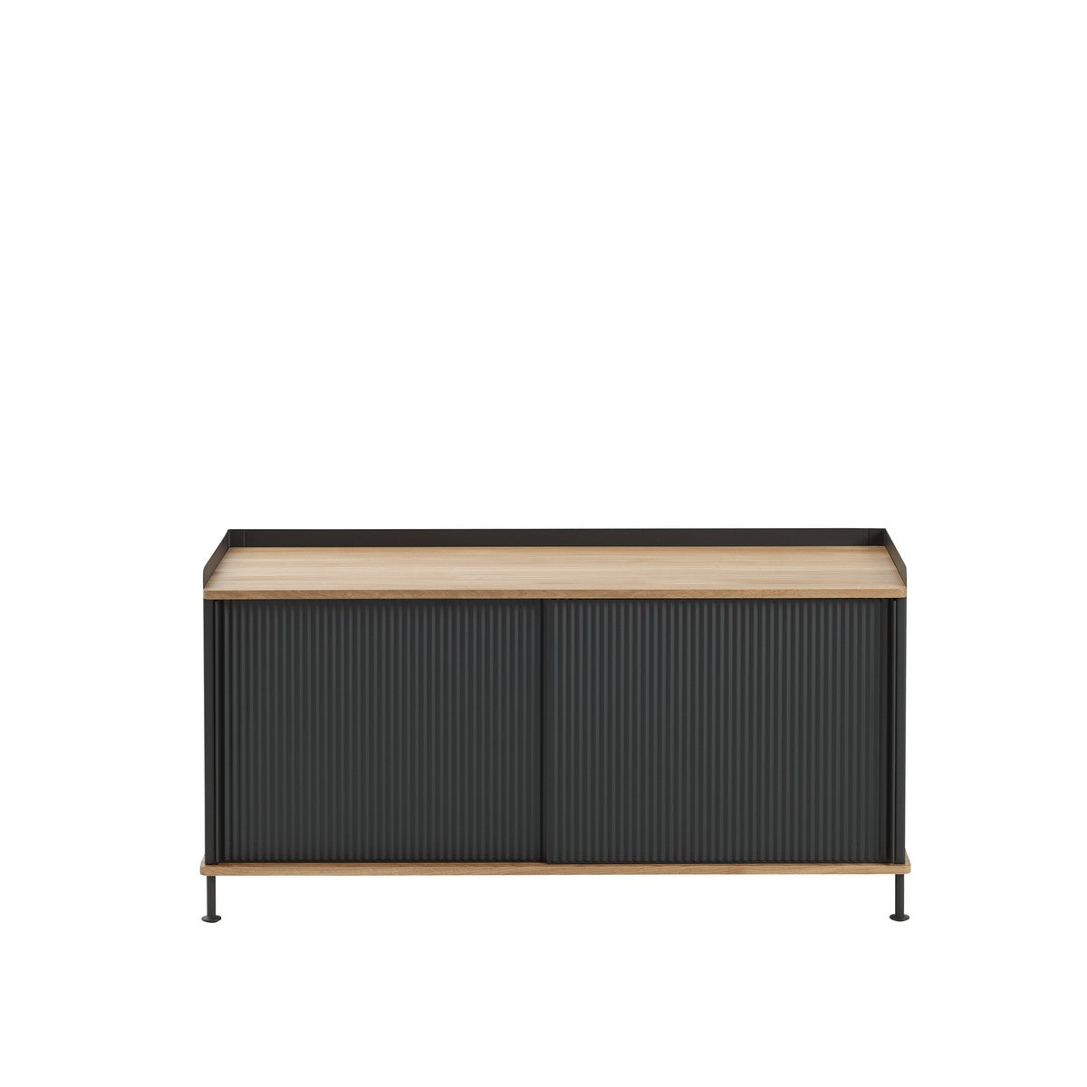 Enfold Sideboard, Oak/Black, 49 x 17.7 x 24.6 inch
