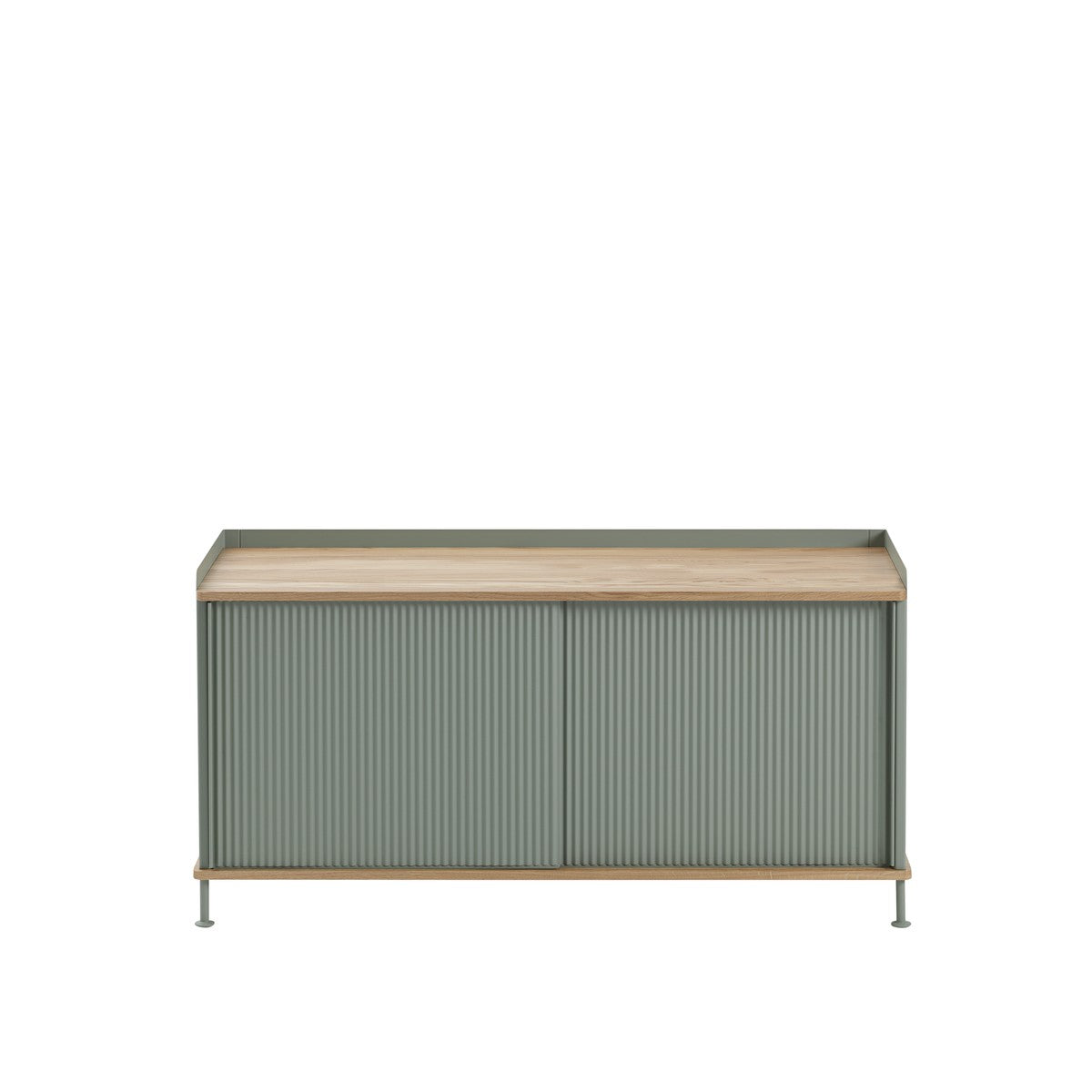 Enfold Sideboard, Low, Oak/Dusty Green