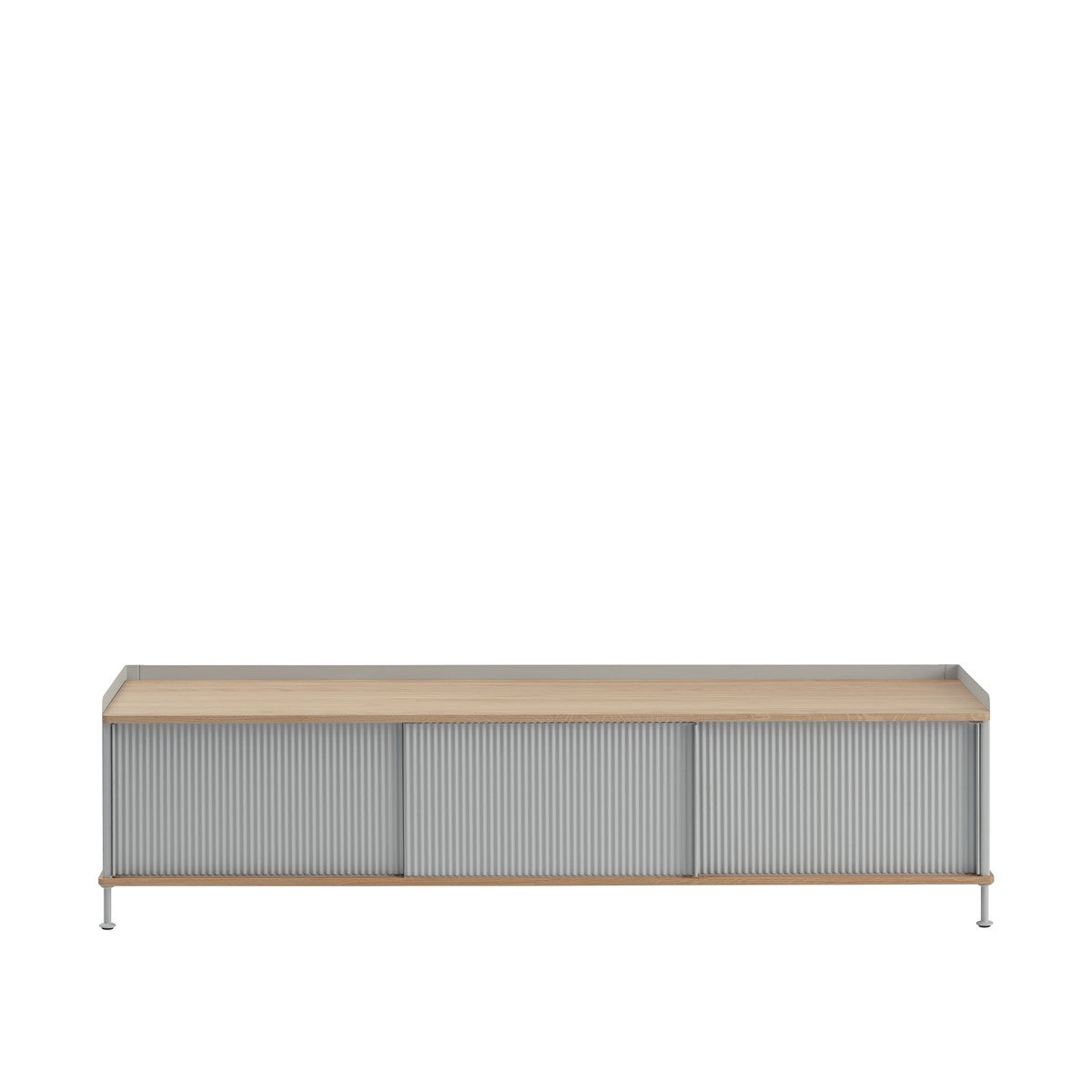 Enfold Sideboard Low Long, Oiled Oak/Grey, 73" x 17.7" x 18.9"