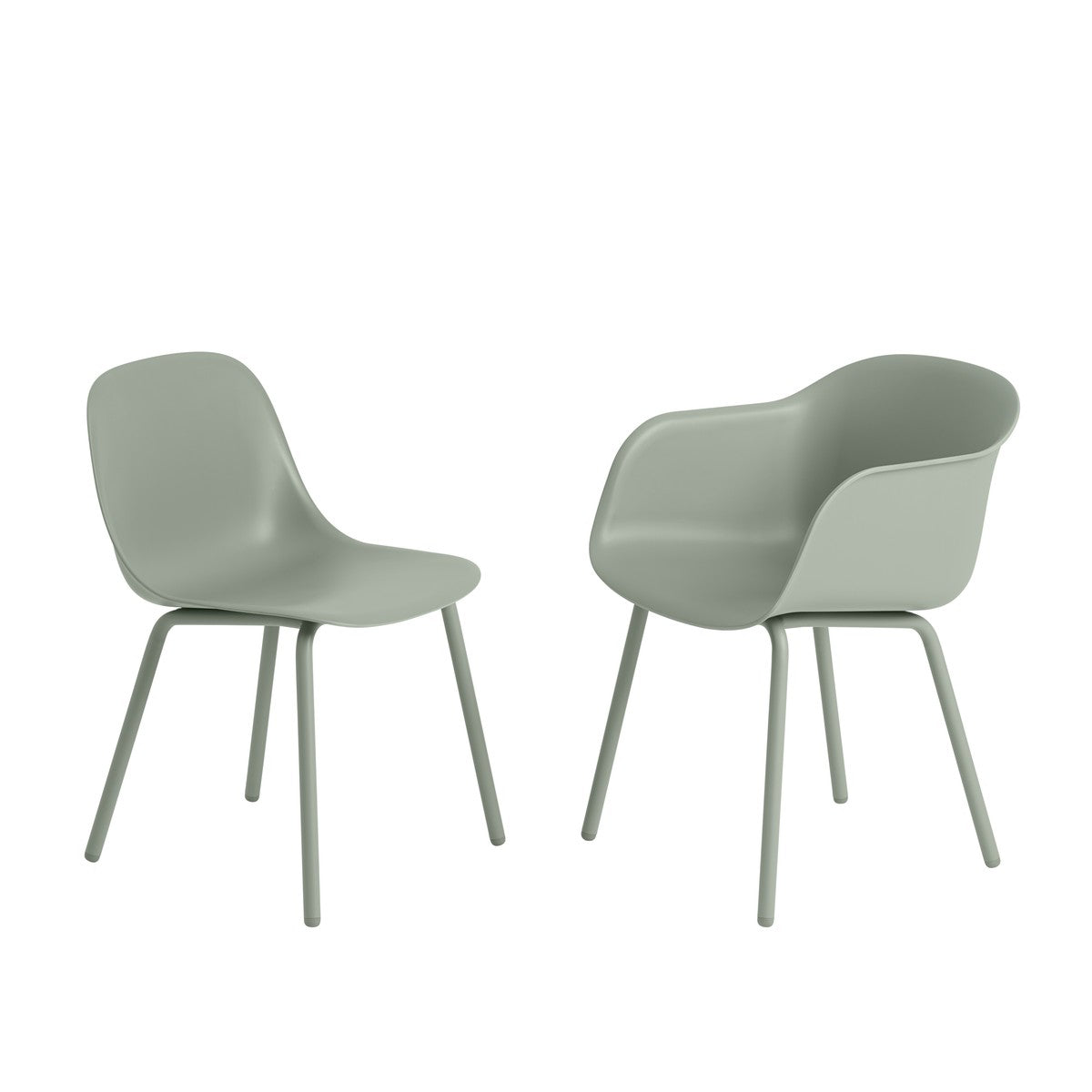 Fiber Outdoor Side Chair, Dusty Green (With Drain Holes)