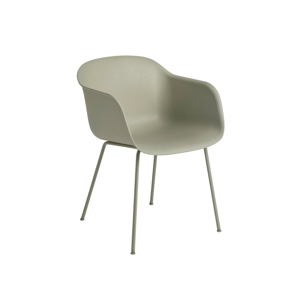 Fiber Arm Chair, Tube Base, Dusty Green