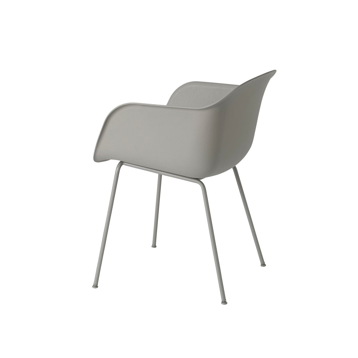 Fiber Arm Chair, Tube Base, Grey/Grey