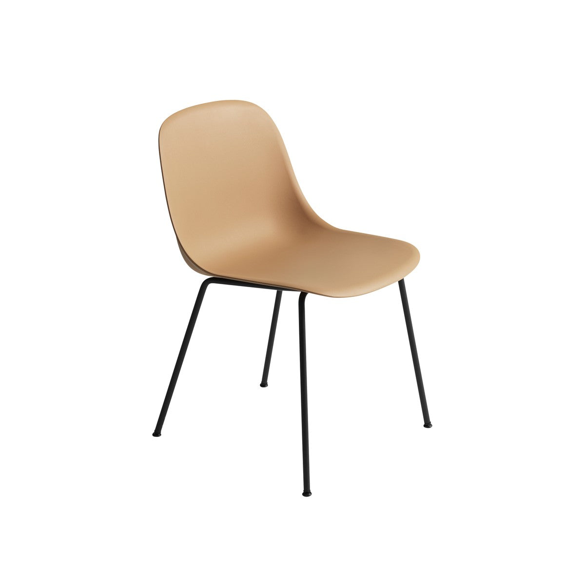 Fiber Side Chair, Ochre Seat/Black Tube base