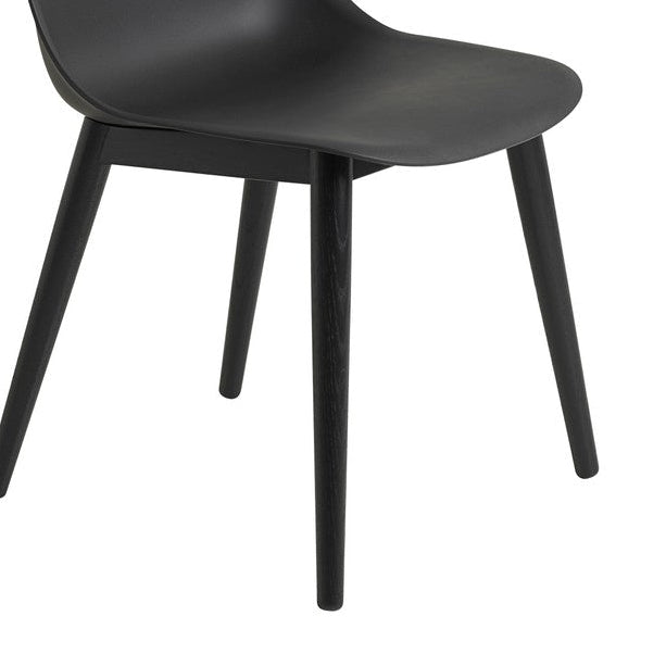 Fiber Side Chair, Black with Black Wood Base