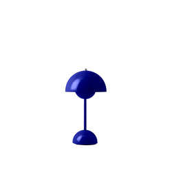 Blue table lamp on a white background