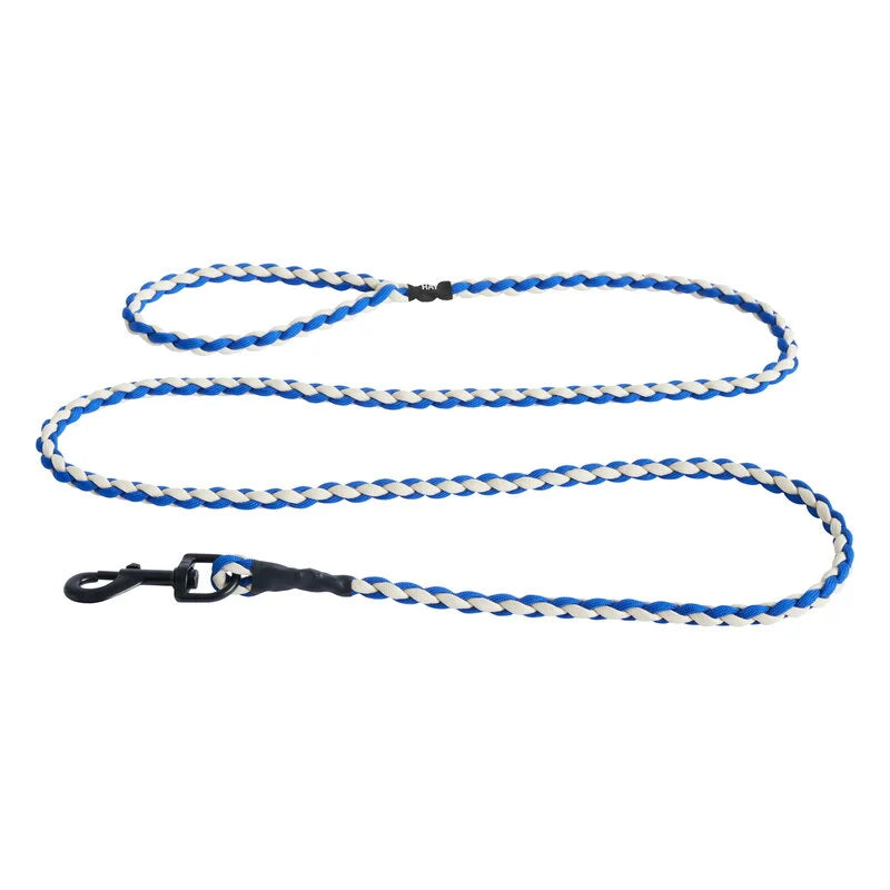 Dog Leash Braided, Blue/Off White, M/L
