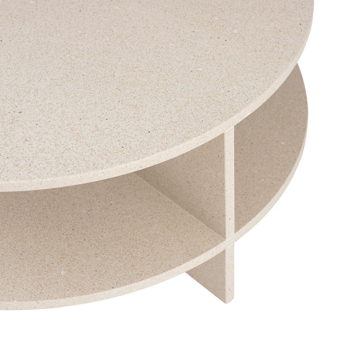 Halves Coffee Table,  Light Taupe Terrazzo