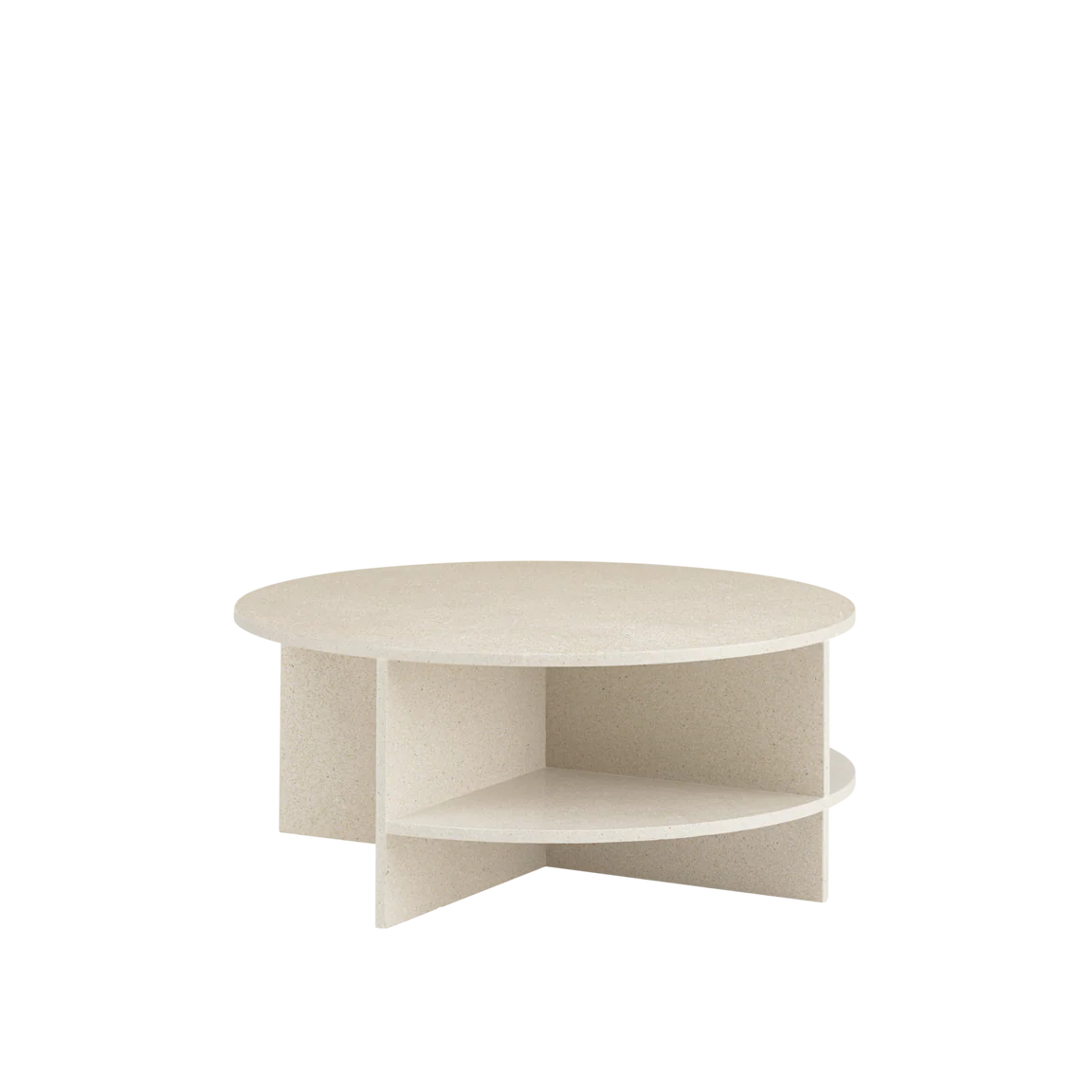 Halves Coffee Table,  Light Taupe Terrazzo