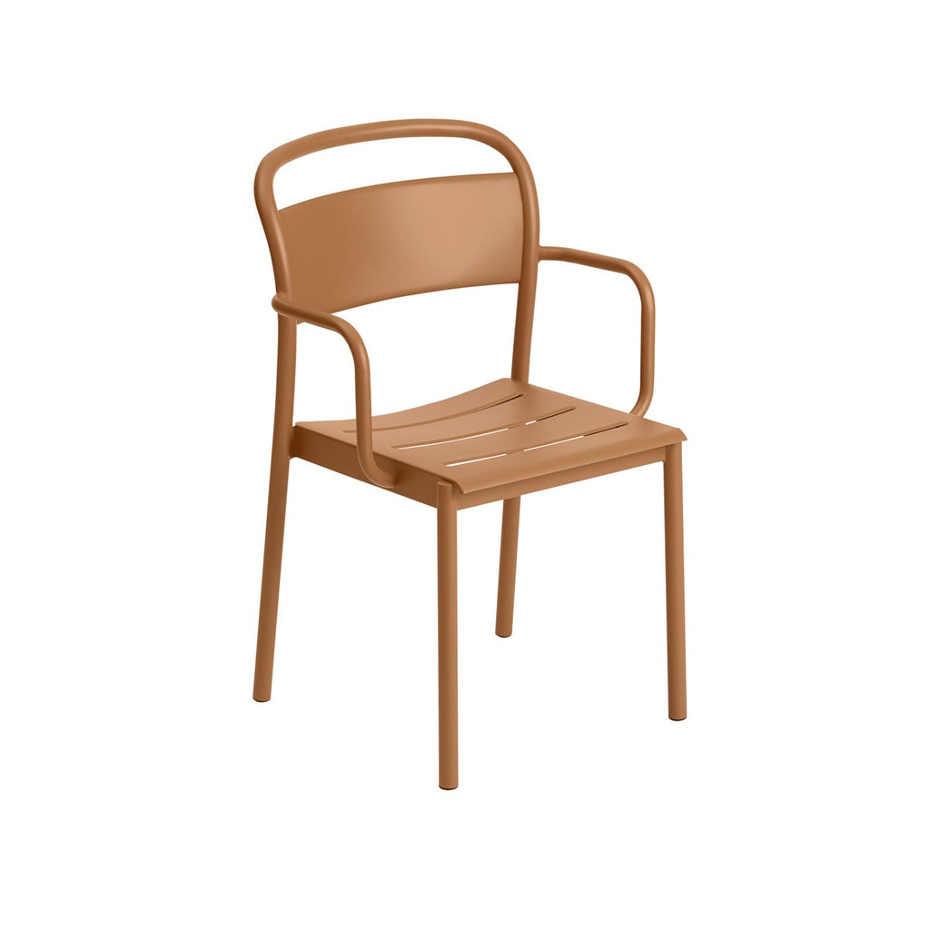 Linear Steel Arm Chairs, Burnt Orange