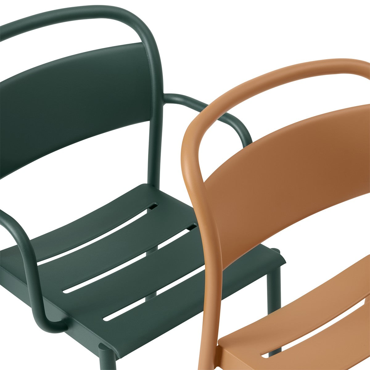 Linear Steel Side Chairs, Burnt Orange