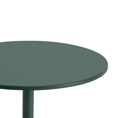 Linear Steel Café Table, Dark Green 27.6" x 28.7" Round