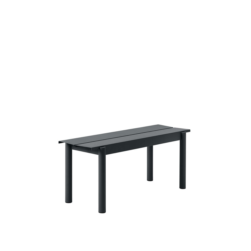 Linear Steel Bench, Black 110cm