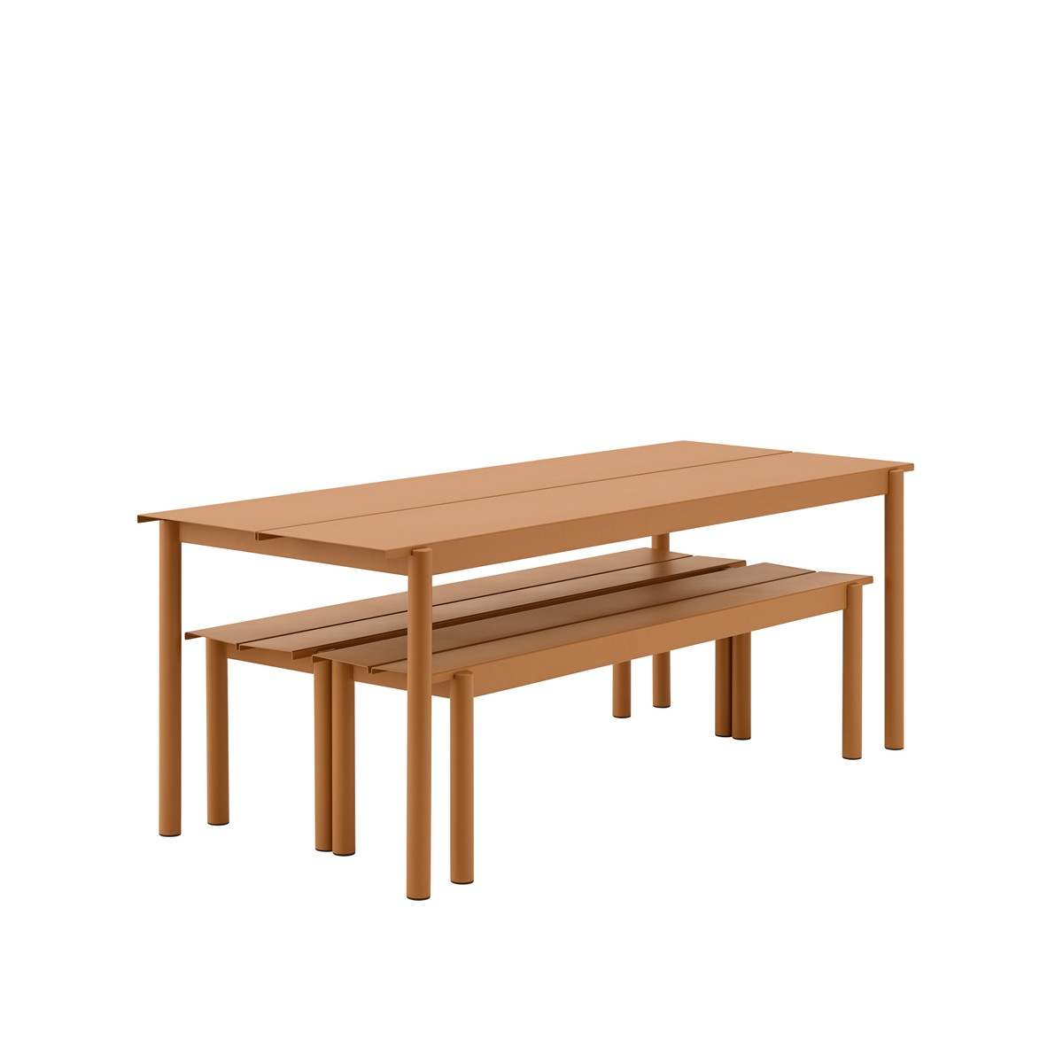 Linear Steel Table, Burnt Orange 200cm