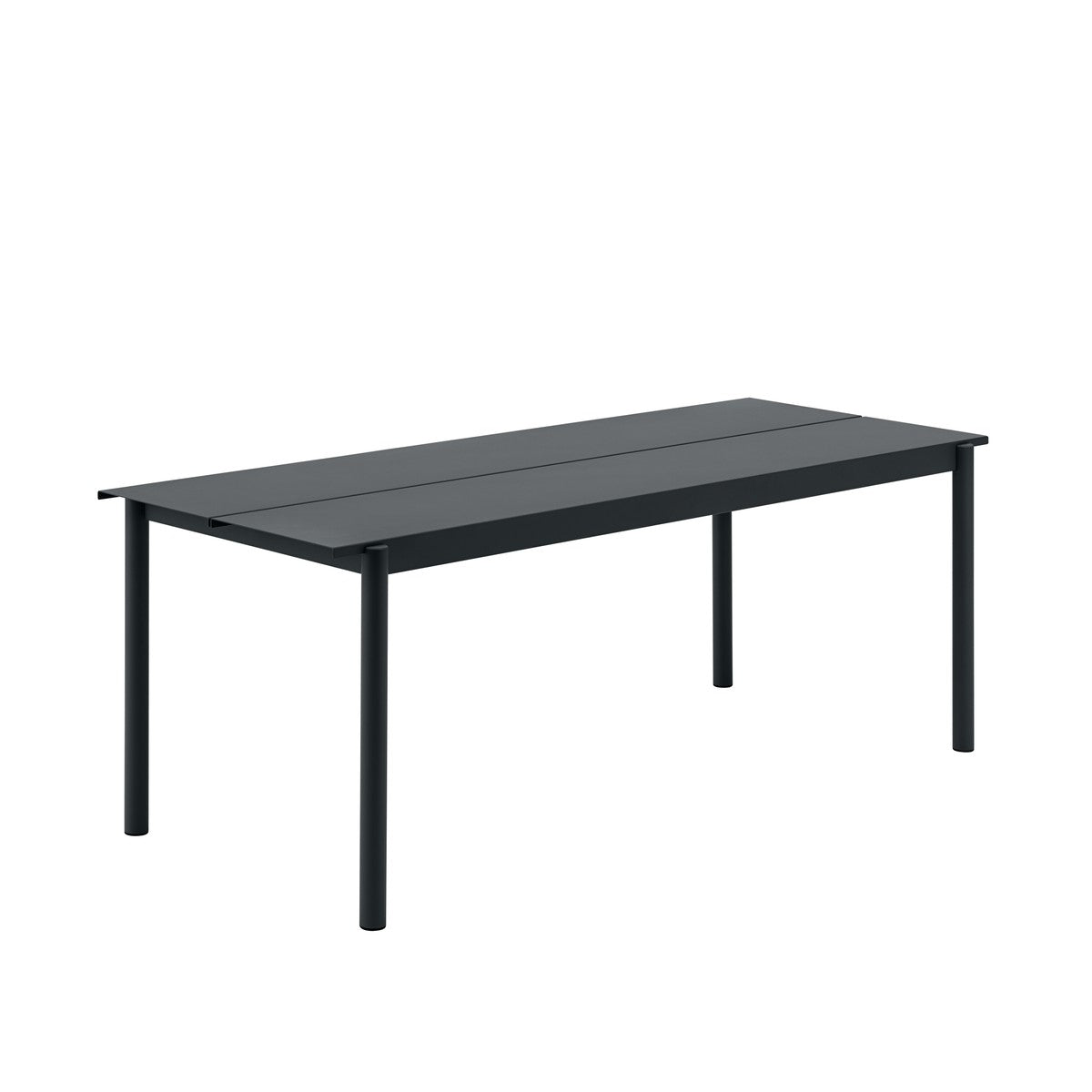 Linear Steel Table, Black 200cm