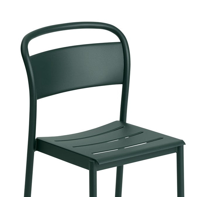 Linear Steel Side Chairs, Dark Green