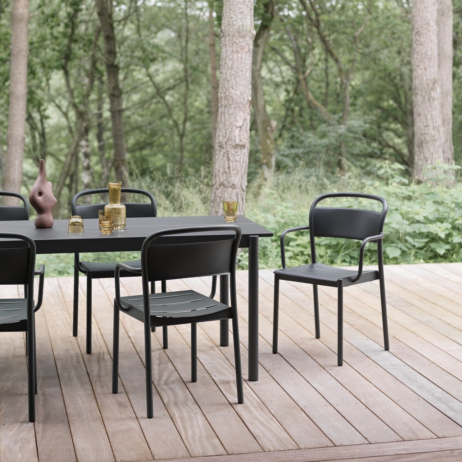 Linear Steel Table, Black 200cm