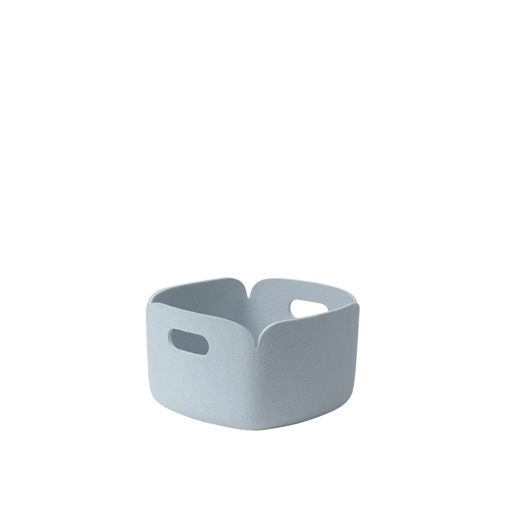 Restore Felt Square 11" Storage Basket, Light Blue