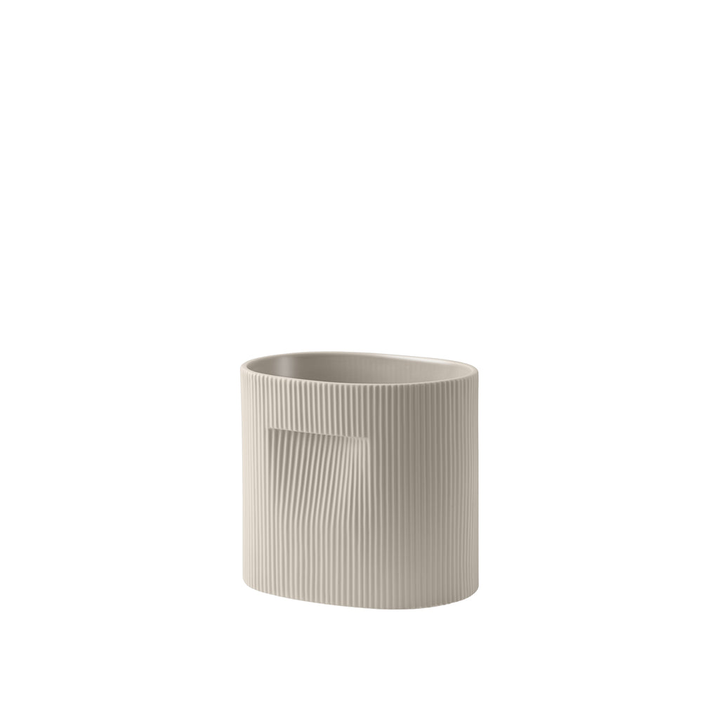 Ridge Planter, Beige, 9"