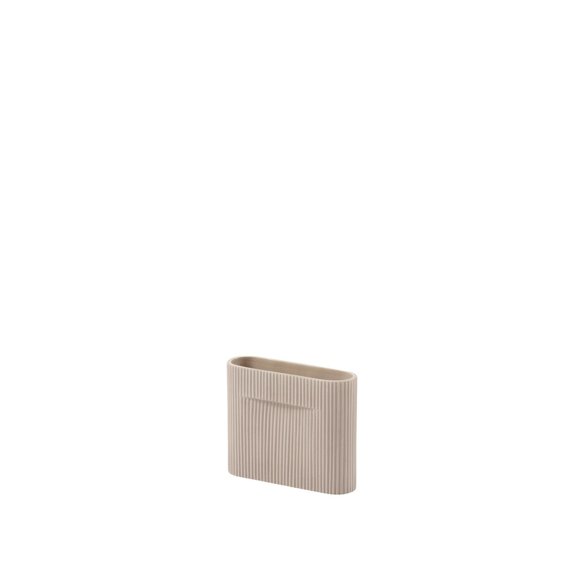Ridge Vase, Beige, 6.7"