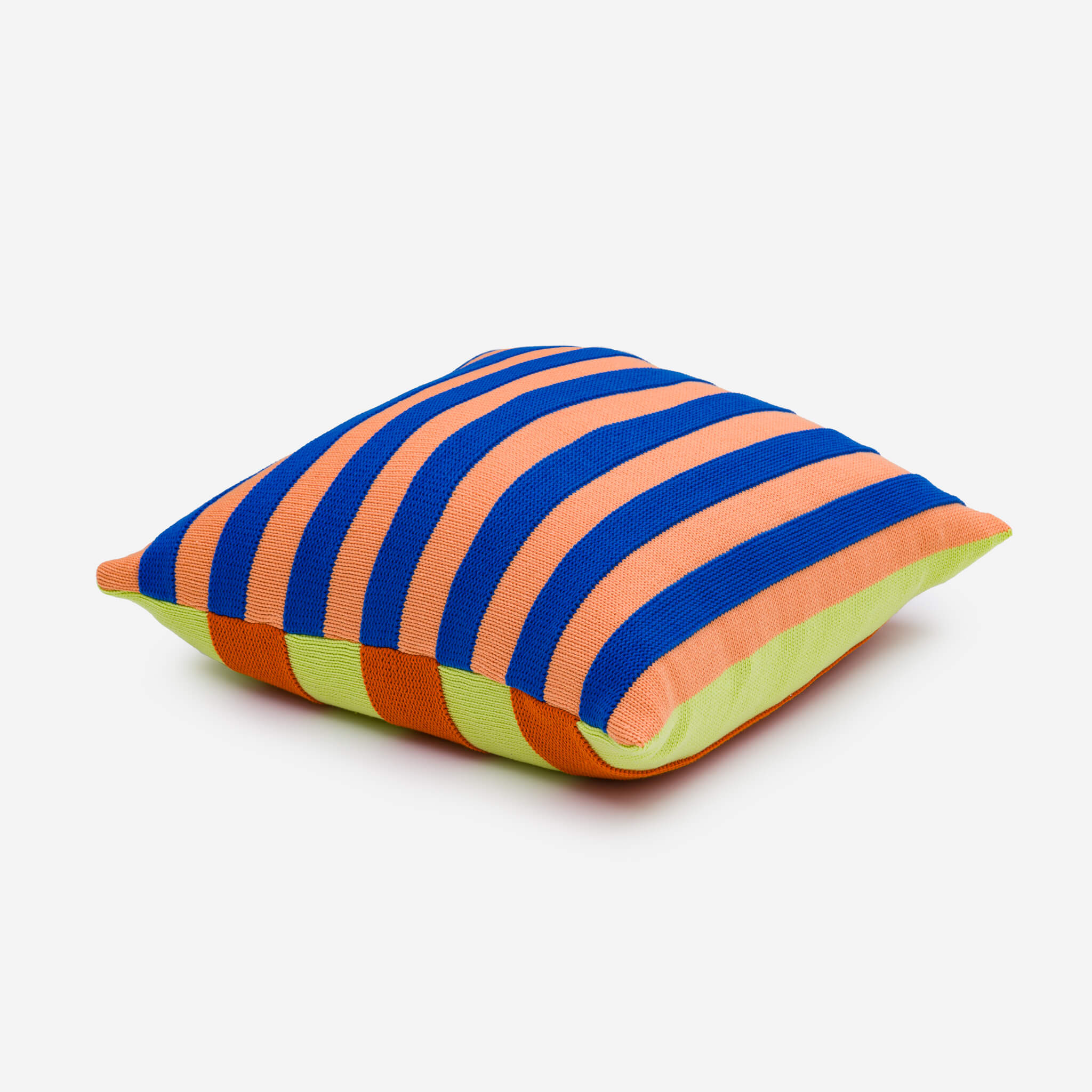 Super Stripe Pillow | Peach Cobalt