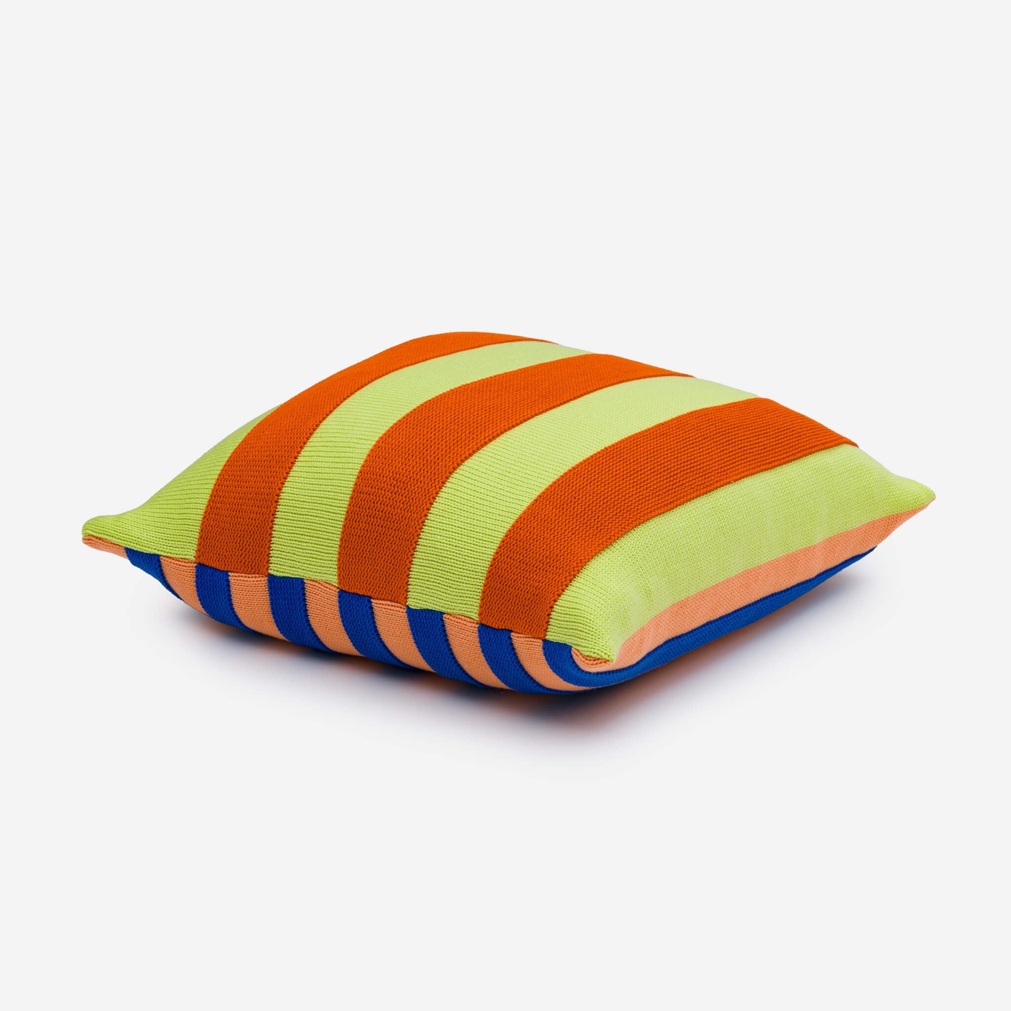 Super Stripe Pillow | Peach Cobalt