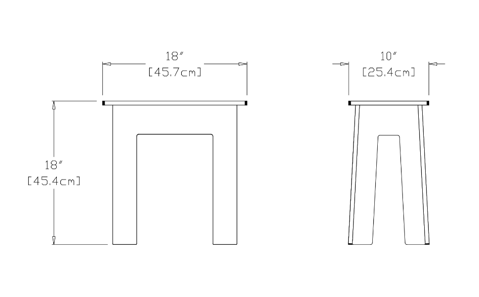 Fresh Air Bench, 18" White