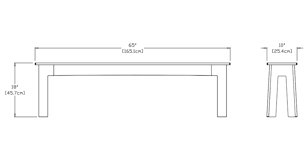 Fresh Air Bench, 65" White