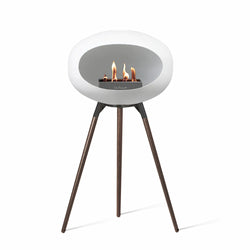 Le Feu Ground High, White Dome, Black Base/Smoked Oak Legs, 79 cm