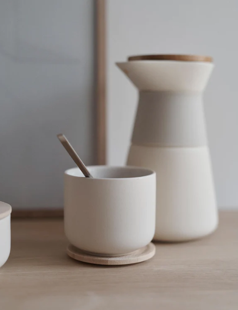 Theo Cup with Coaster, 6.8 oz, Sand