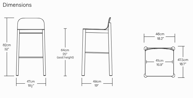 Cleo Counter Stool, black 65cm