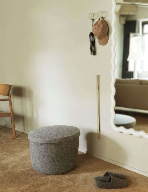 Hide Storage Pouf Large, Sand